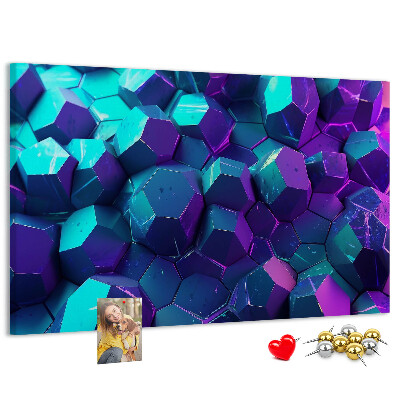Panou de pluta Structuri geometrice în nuanțe de violet.