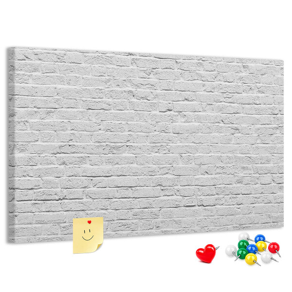 Panou din pluta Zid de cărămidă albă cu piuneze colorate
