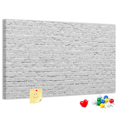 Panou din pluta Zid de cărămidă albă cu piuneze colorate