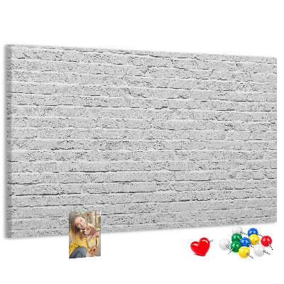 Panou din pluta Zid de cărămidă albă cu piuneze colorate