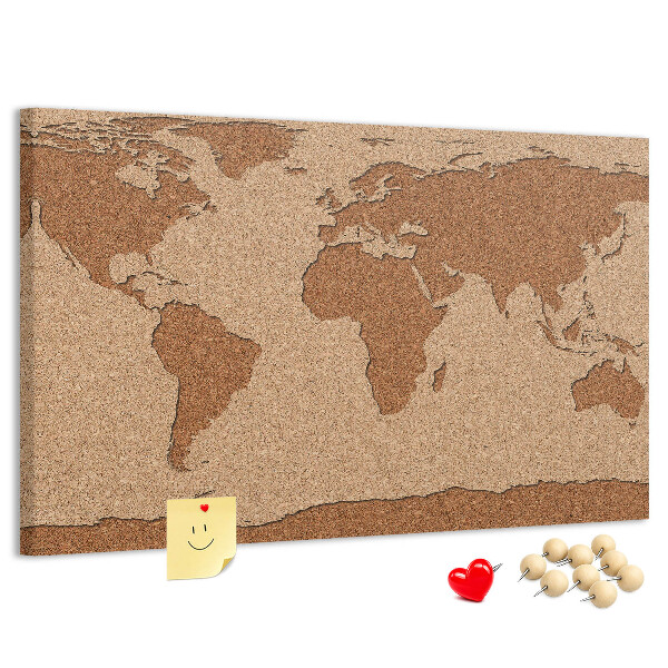 Panou din pluta Hartă mondială din plută naturală