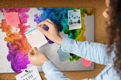 Panou din pluta Nori colorați de vopsea în mișcare