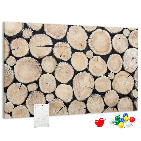 Panou din pluta Cercuri naturale din lemn pe fundal