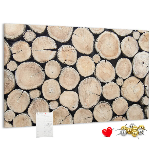 Panou din pluta Cercuri naturale din lemn pe fundal