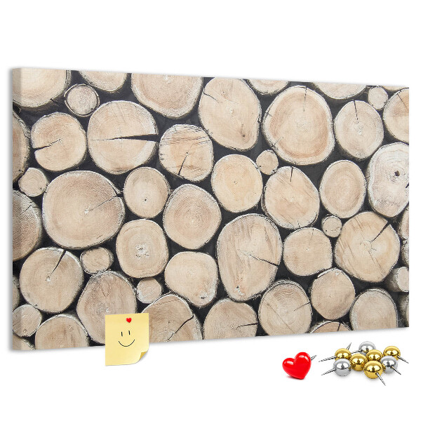 Panou din pluta Cercuri naturale din lemn pe fundal