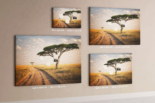 Panou din pluta Un drum printr-un peisaj african cu un copac