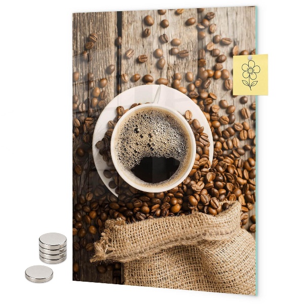 Tablă magnetică sticla boabe de cafea