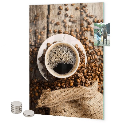 Tablă magnetică sticla boabe de cafea