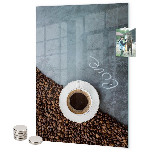 Tablă magnetică pentru magneti O ceașcă de cafea