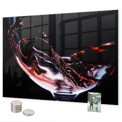 Tablă magnetică un pahar de vin