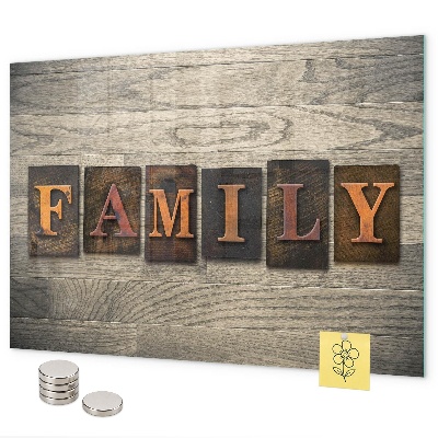 Tablă magnetică perete Familie de inscripții