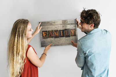Tablă magnetică perete Familie de inscripții