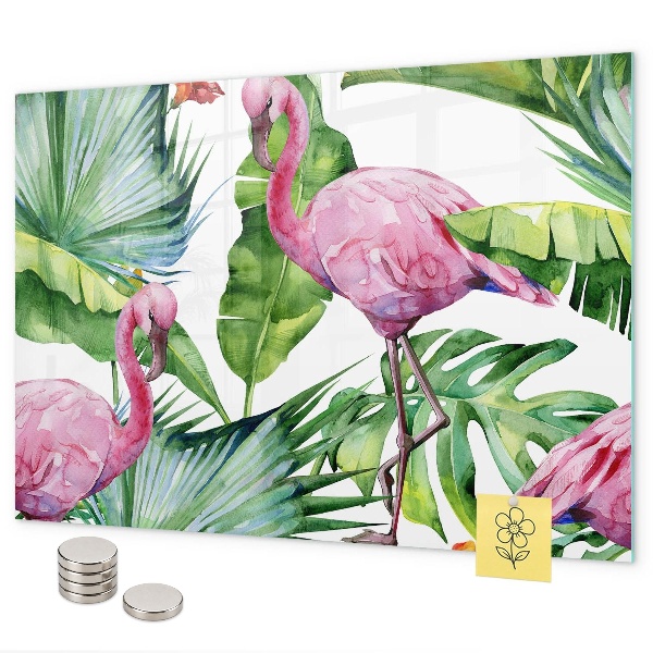 Tablă magnetică perete Flamingi naturali