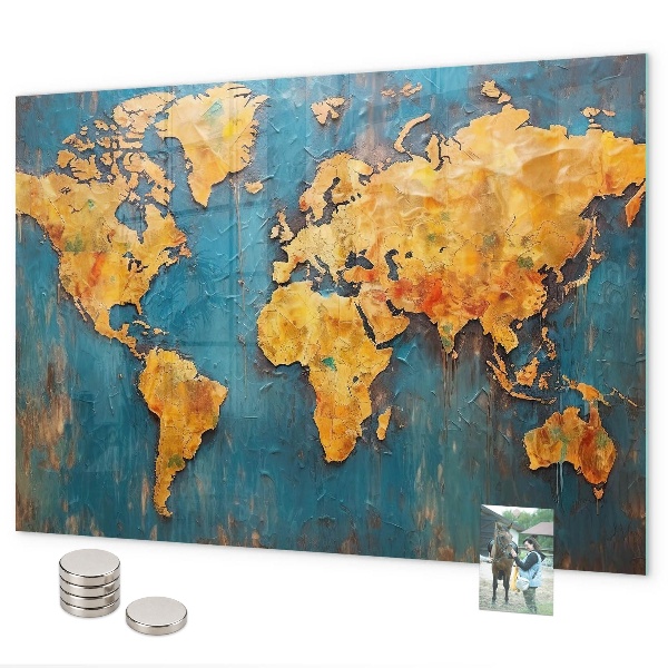 Tablă magnetică perete Hartă decorativă a lumii