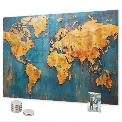 Tablă magnetică perete Hartă decorativă a lumii