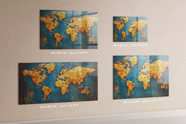 Tablă magnetică perete Hartă decorativă a lumii