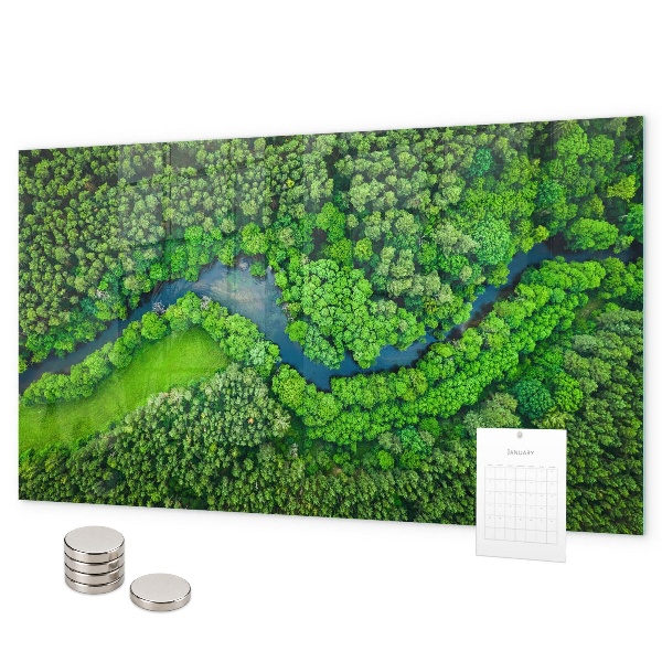 Tablă magnetică perete Râul în pădure