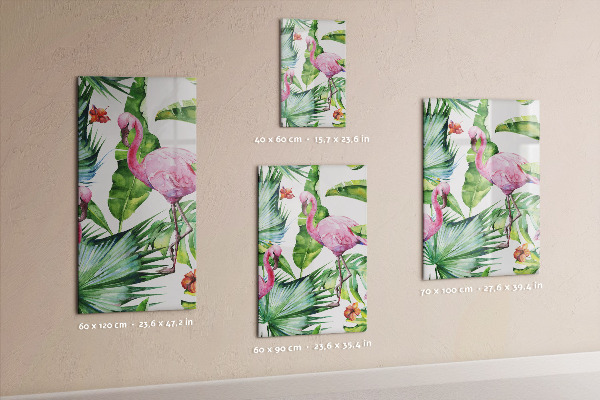 Tablă magnetică pentru magneti Frunze tropicale de flamingo