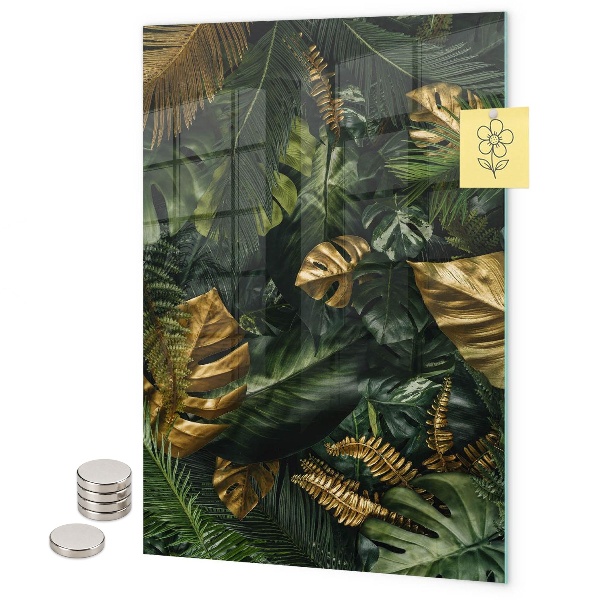 Tablă magnetică sticla Frunze tropicale