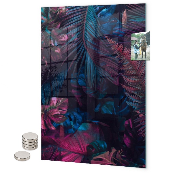 Tablă magnetică sticla Frunze tropicale de monstera
