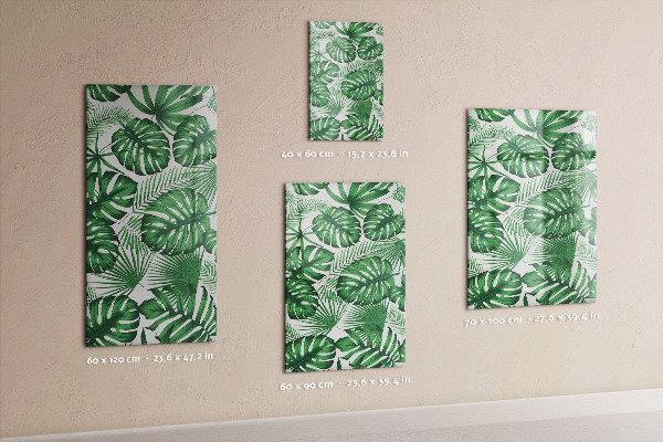 Tablă magnetică sticla Frunze tropicale de monstera