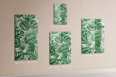 Tablă magnetică sticla Frunze tropicale de monstera
