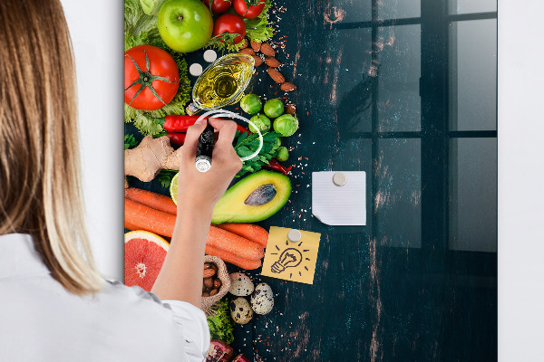 Tablă magnetică de scris Ingrediente sănătoase și amintiri în bucătărie