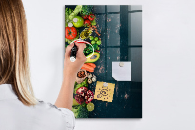 Tablă magnetică de scris Ingrediente sănătoase și amintiri în bucătărie