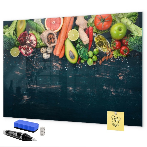 Tablă cu marker Inspirații culinare colorate pe perete