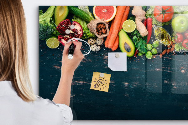 Tablă cu marker Inspirații culinare colorate pe perete