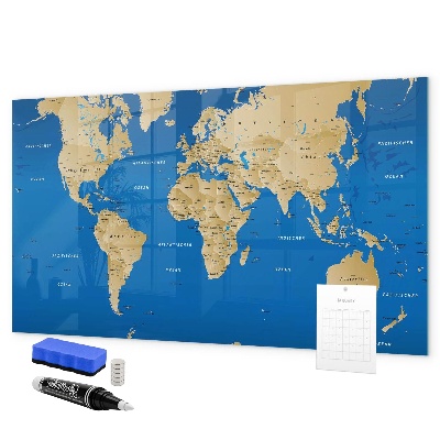 Tablă cu marker Hartă a lumii cu locuri de marcat