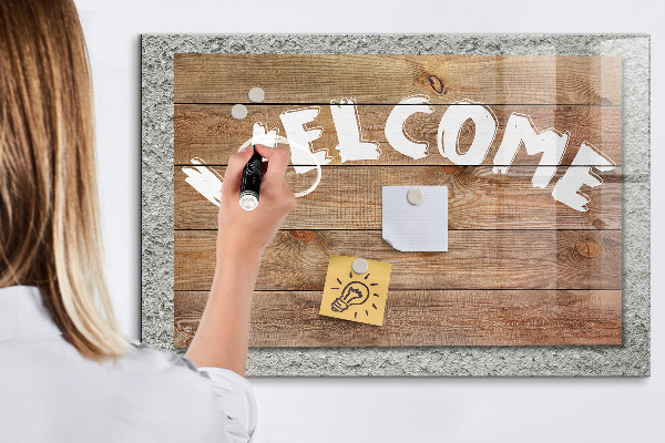 Tablă magnetică de scris Panou de bun venit cu spațiu pentru fotografii