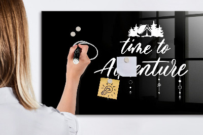 Tablă cu marker Timp pentru aventuri și amintiri