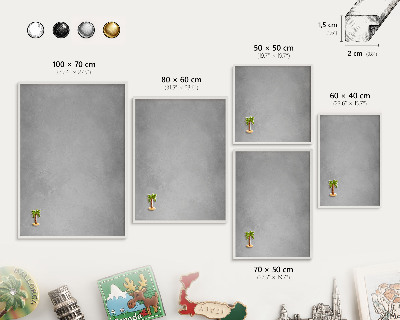 Tablă metalică de perete cu ramă de culoare albă Ceață argintie