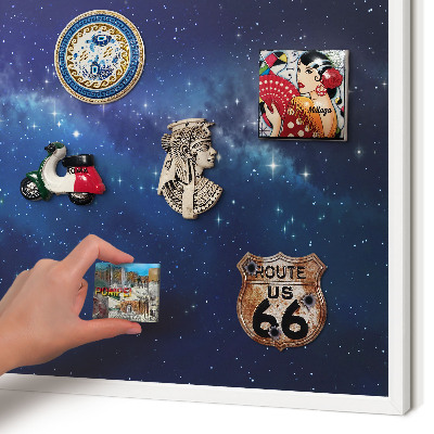 Tablă metalică de perete cu ramă de culoare albă Spațiu stelar