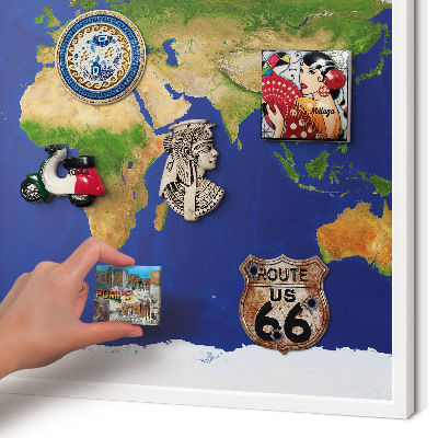 Panou pentru magneți din călătorii cadru alb Cartografierea globului