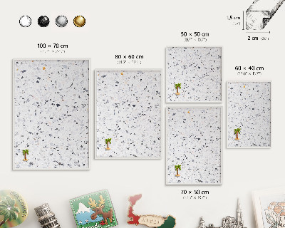 Panou pentru magneți din călătorii cadru alb Stilul Terrazzo