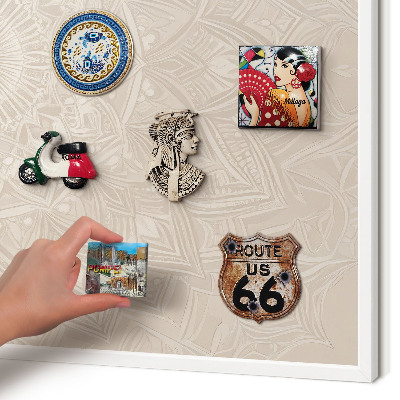 Panou pentru magneți din călătorii cadru alb Mandala decorativă