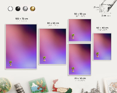Tablă metalică de perete cu ramă de culoare albă Culorile armoniei