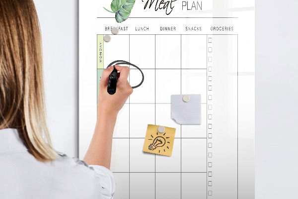 Tablă magnetică de scris Plan de masă pentru fiecare săptămână