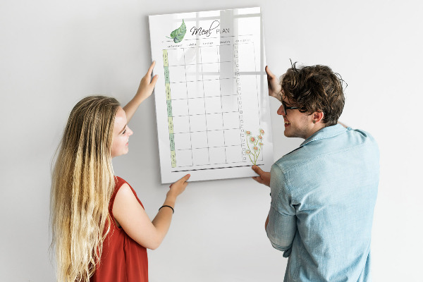 Tablă magnetică de scris Plan de masă pentru fiecare săptămână