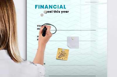 Tablă magnetică de scris Planul financiar pentru acest an