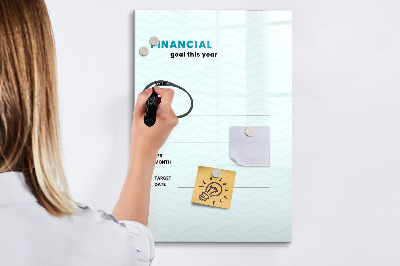 Tablă magnetică de scris Planul financiar pentru acest an