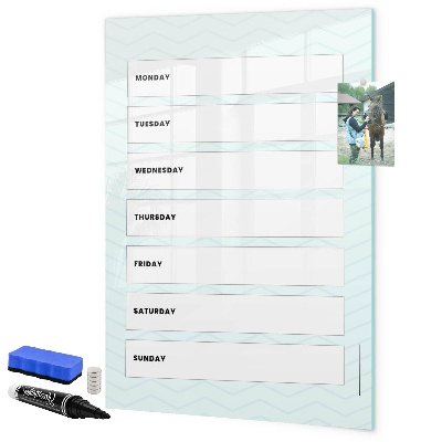Tablă cu marker Planificator săptămânal cu spațiu pentru fotografii