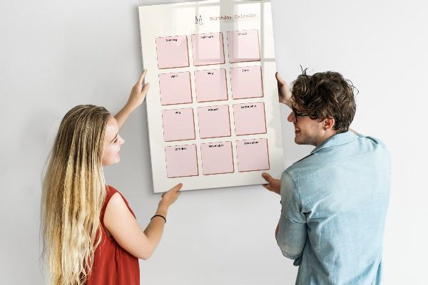 Tablă magnetică de scris Calendar de ziua de naștere cu spațiu pentru fotografii
