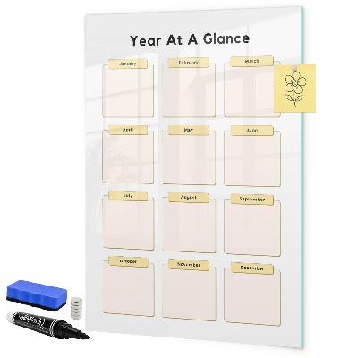 Tablă magnetică de scris Calendar anual pentru personalizare