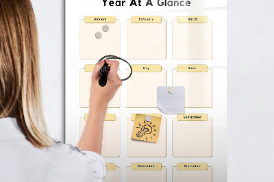 Tablă magnetică de scris Calendar anual pentru personalizare