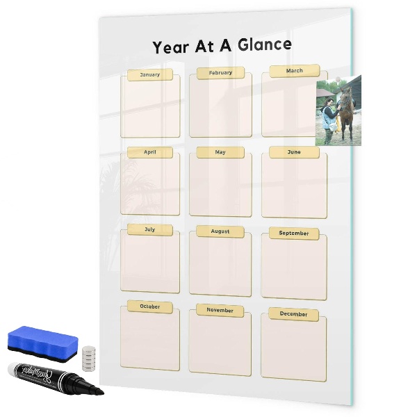 Tablă magnetică de scris Calendar anual pentru personalizare