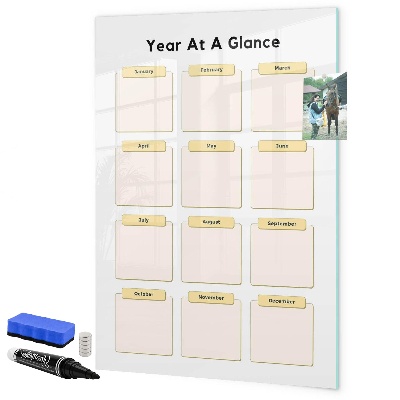 Tablă magnetică de scris Calendar anual pentru personalizare