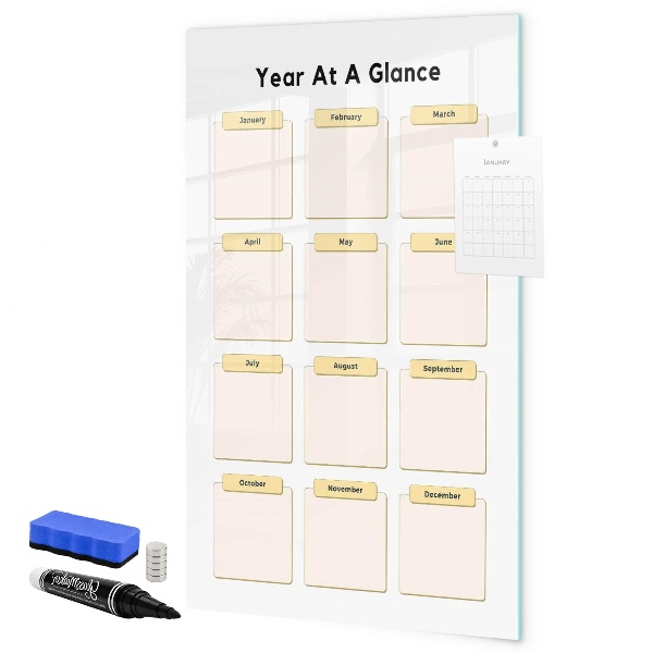 Tablă magnetică de scris Calendar anual pentru personalizare